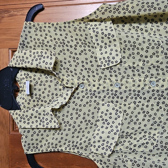 Cabi Viola Daisy Print Sleeveless Yellow  Collared Blouse - Picture 5 of 10